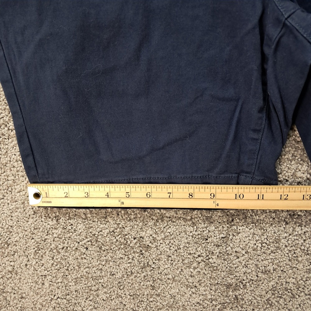 Chaps Mens Navy Blue Flat Front Chino Shorts Size 36 Stretch Cotton 8155 - Picture 8 of 9